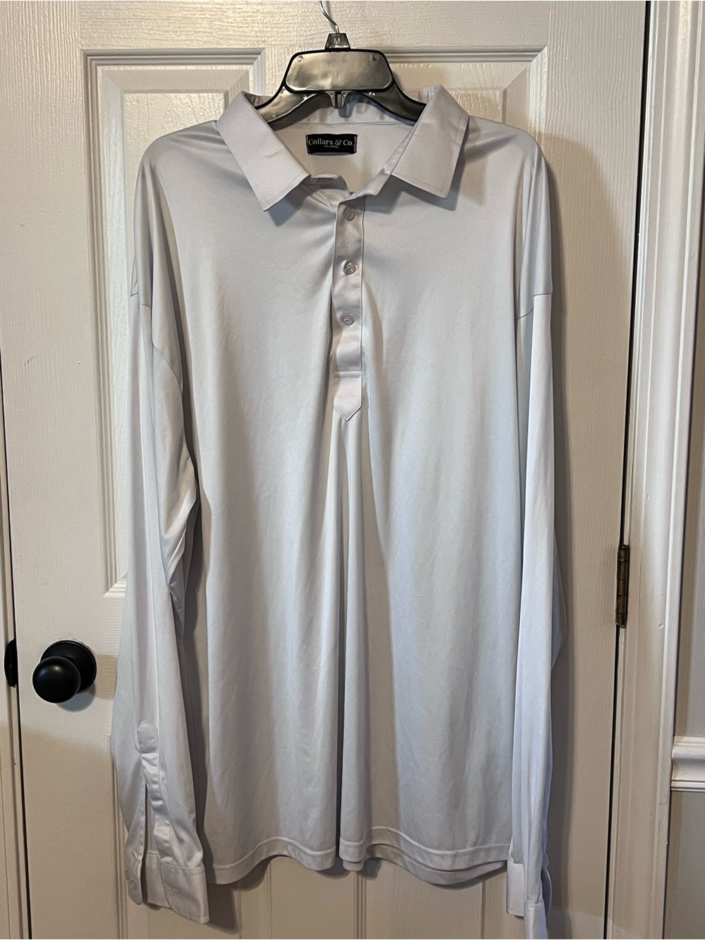 Collars & Co Dress Collar Polo 4XL White Long Sleeve Performance Shirt